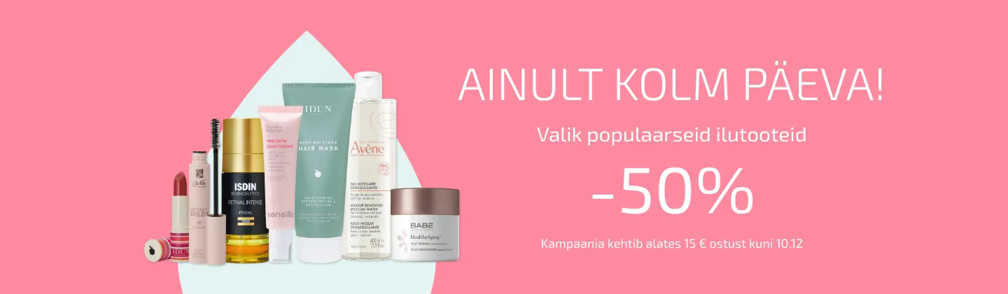 Ainult 3 päeva! Valik populaarseid ilutooteid -50%