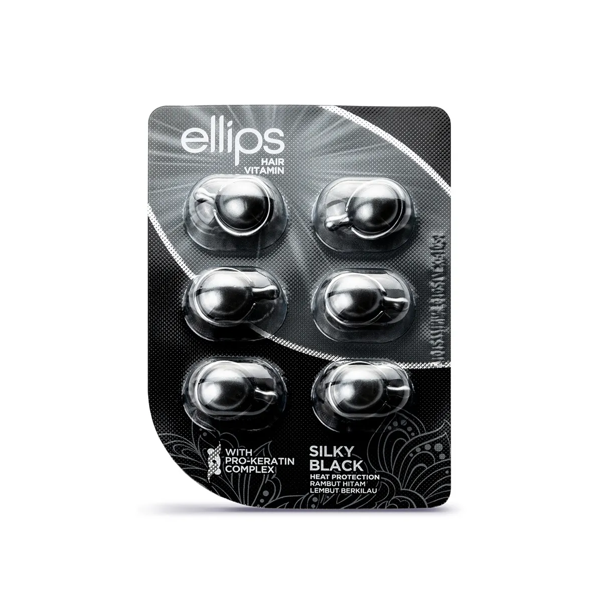 ELLIPS SILKY BLACK JUUKSEVITAMIINID PEALEMÄÄRITAVAD 1ML N6 - Tootepilt