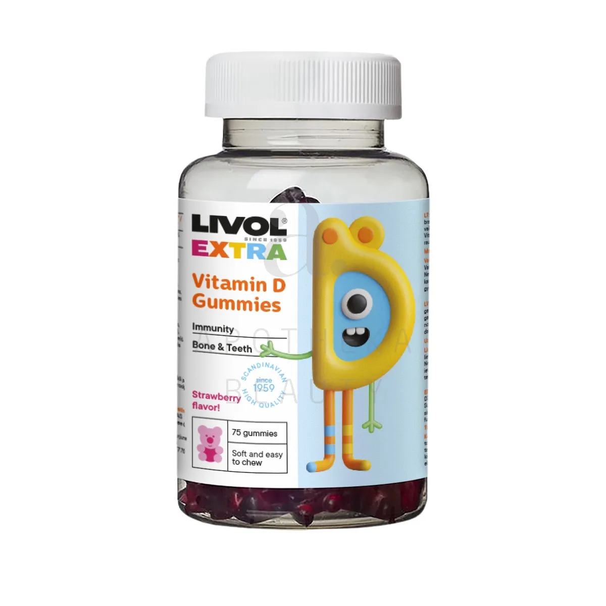 LIVOL EXTRA KUMMIKARUD D-VITAMIINIGA N75 - Tootepilt