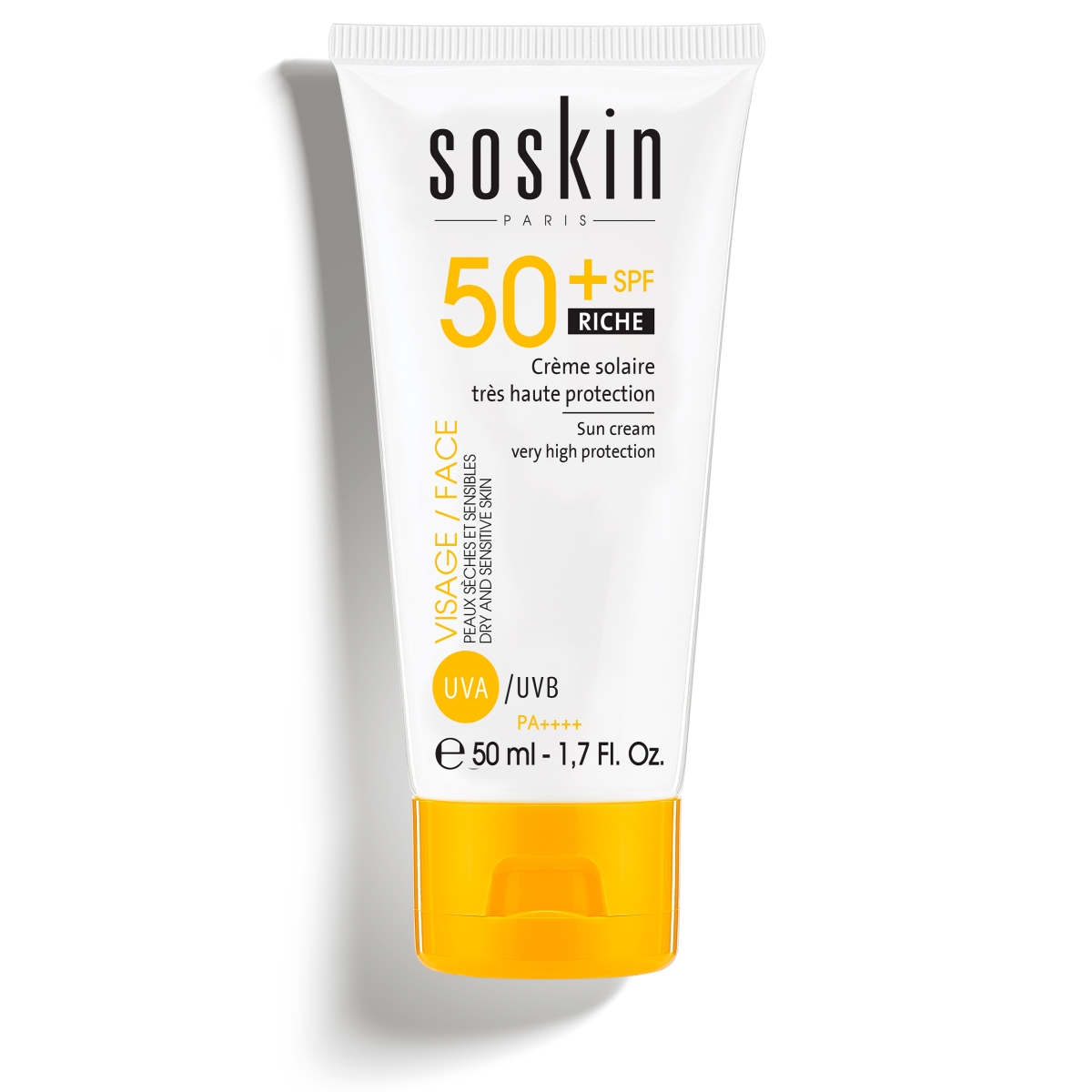 SOSKIN PARIS PÄIKSEKAITSEKREEM NÄOLE JA KEHALE SPF50+ 50ML - Tootepilt