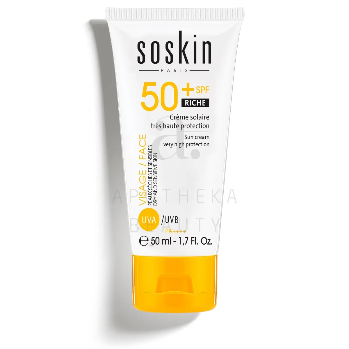 SOSKIN PARIS PÄIKSEKAITSEKREEM NÄOLE JA KEHALE SPF50+ 50ML - Tootepilt