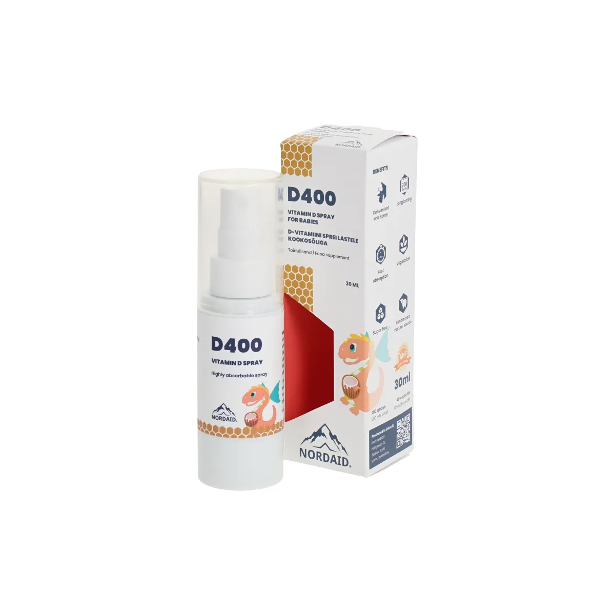 NORDAID D-VITAMIIN SUUKAUDNE SPREI BEEBIDELE 10MCG KOOKOSÕLIGA 30ML - Tootepilt