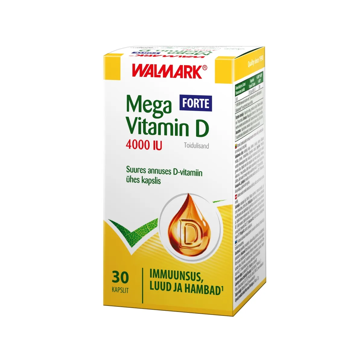 WALMARK MEGA VITAMIN D 4000IU FORTE KAPSLID N30 - Tootepilt