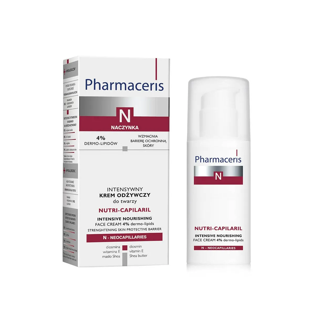 PHARMACERIS N NUTRI-CAPILARIL NÄOKREEM TOITEV 50ML - Tootepilt