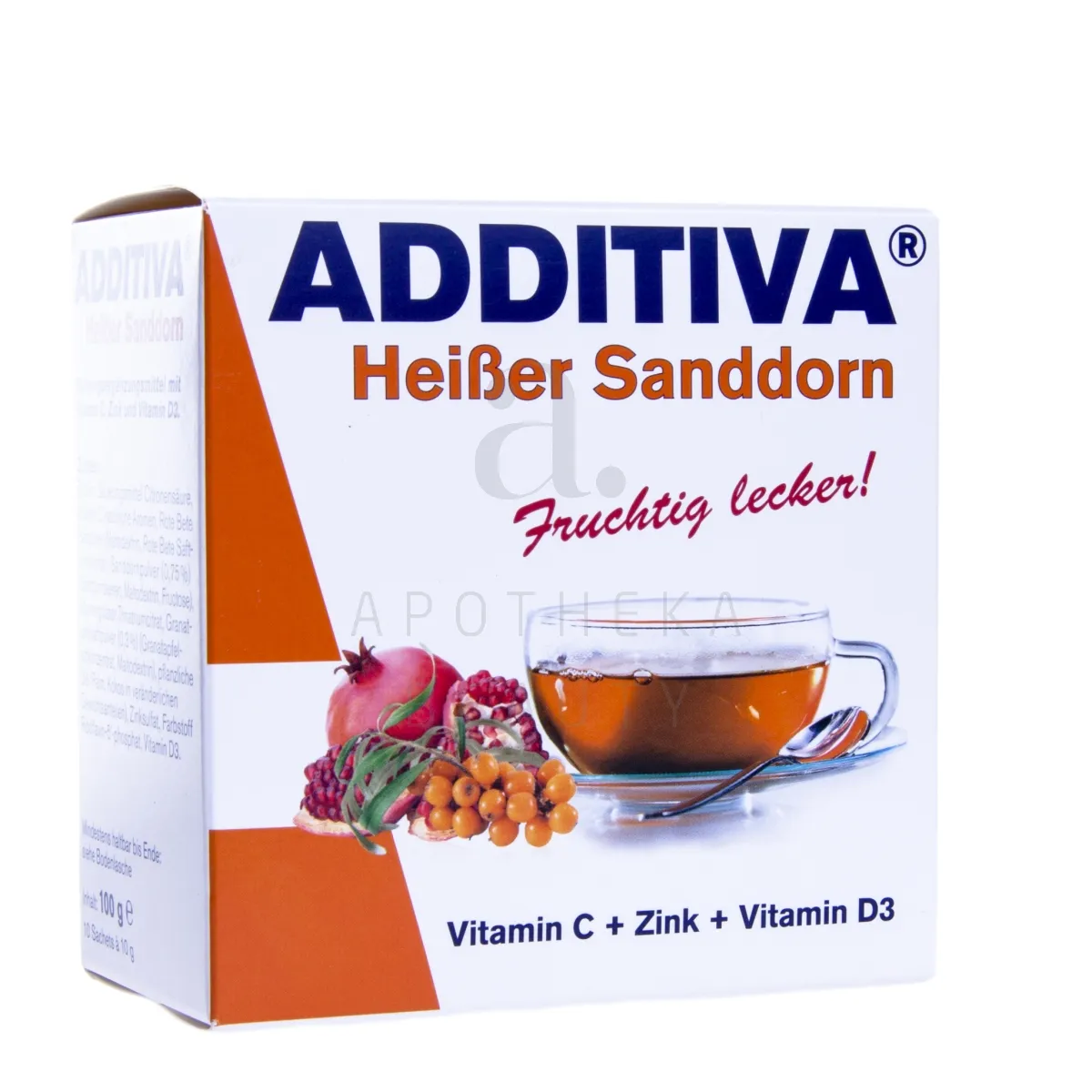 ADDITIVA KUUM JOOK ZN+VIT C+D3 N10 ASTELPAJU JA GRANAATÕUNA - Tootepilt