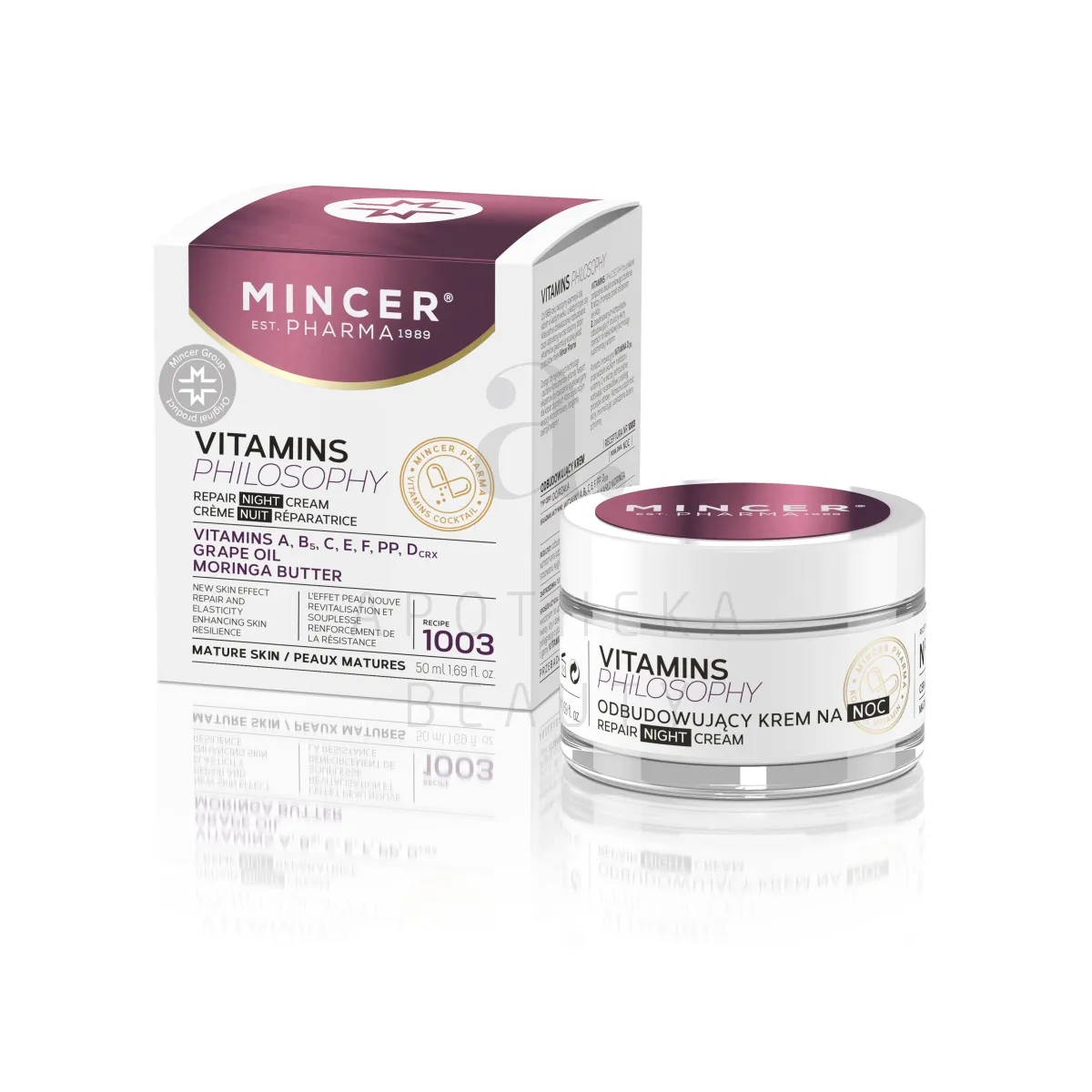 MINCER PHARMA VITAMINS PHILOSOPHY ÖÖKREEM TAASTAV 50ML - Tootepilt