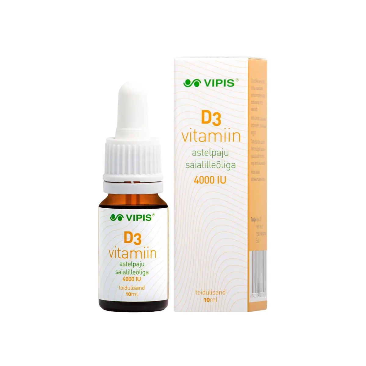VIPIS D3 VITAMIIN ASTELPAJU SAIALILLEÕLIGA 4000IU 10ML - Tootepilt