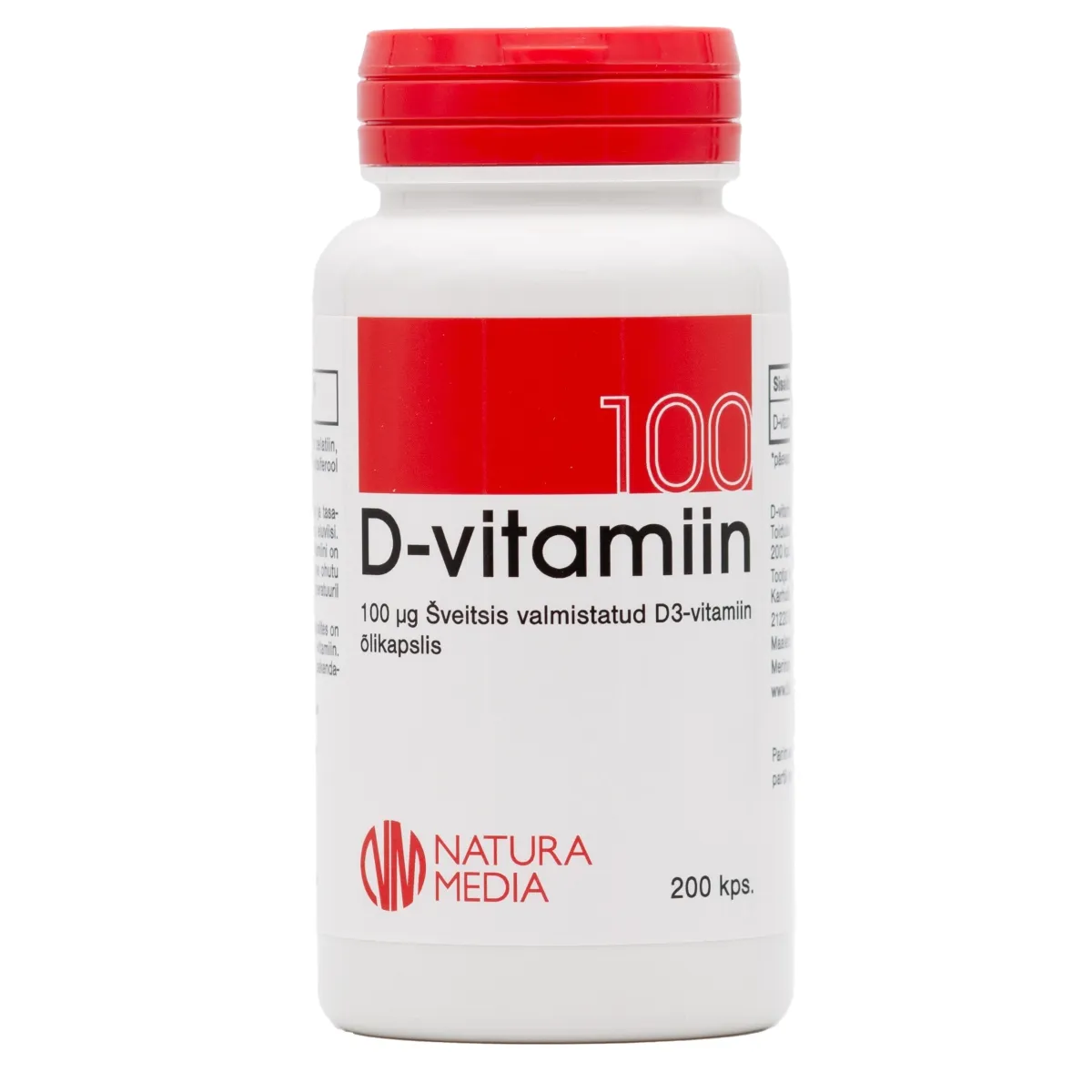 D-VITAMIIN ÕLIKAPSLID 100MCG N200 - Tootepilt