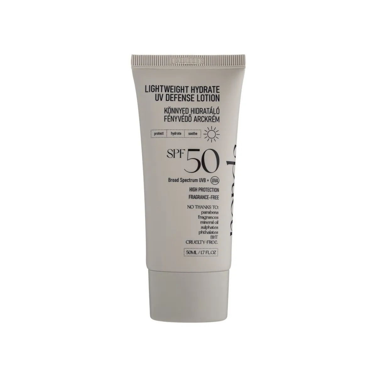NERDS PÄIKESEKAITSE LOSJOON NÄOLE KERGE JA NIISUTAV SPF50 50ML - Tootepilt