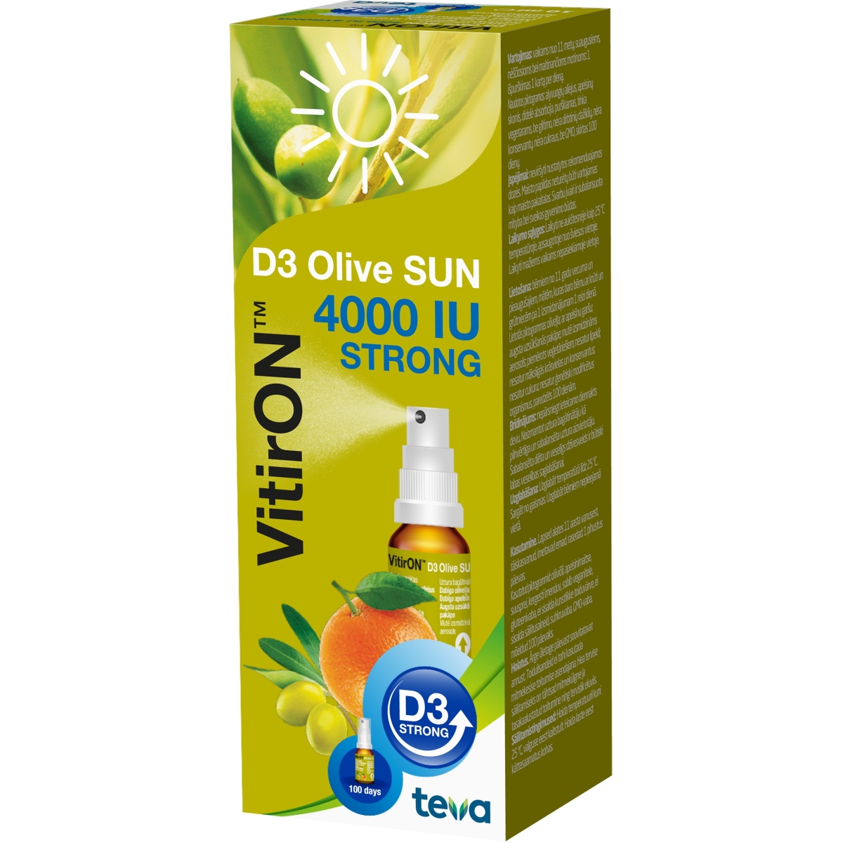 VITIRON D3 OLIVE SUN SPREI 4000IU 10ML - Tootepilt