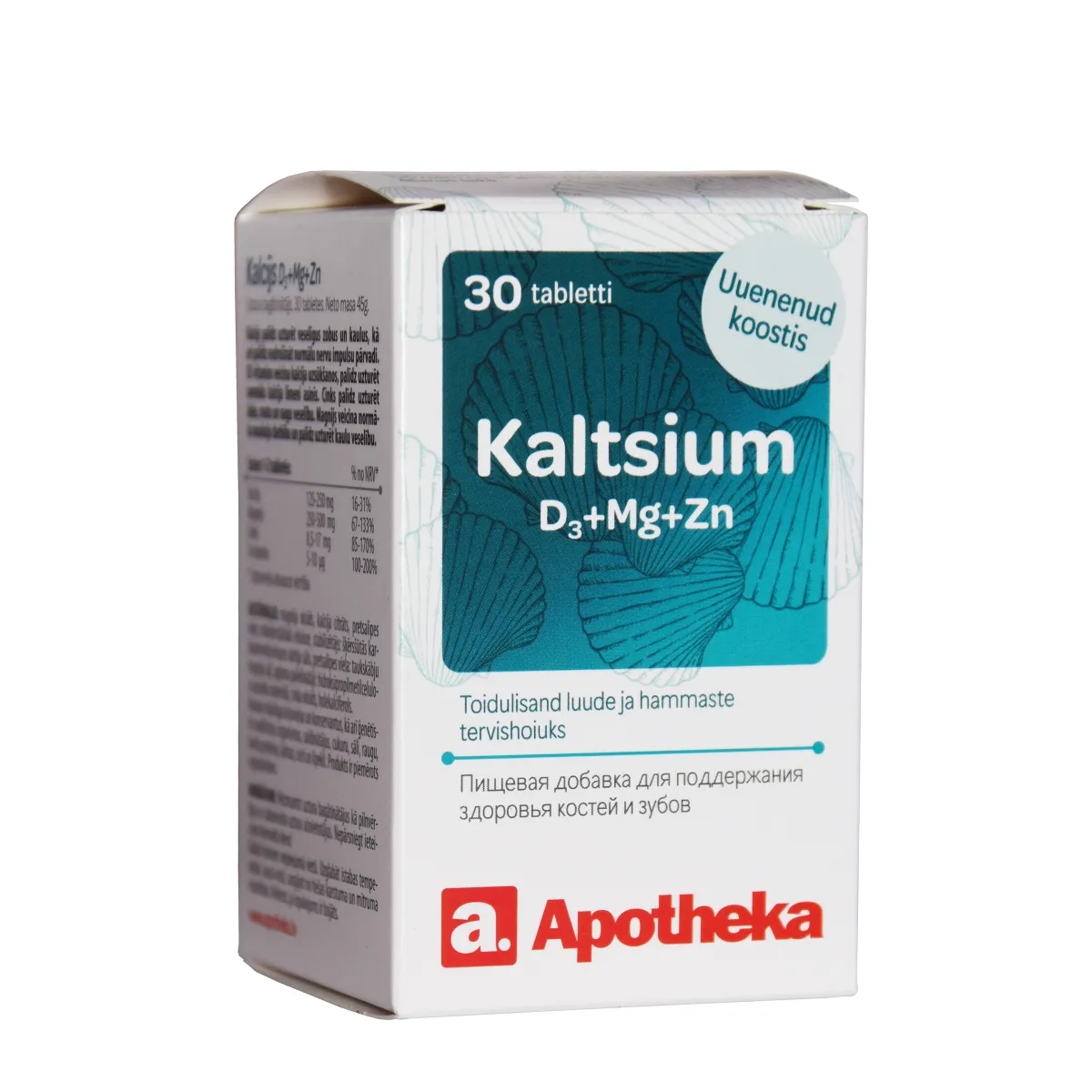 A. KALTSIUM+D3+MG+ZN TABLETID N30 - Tootepilt