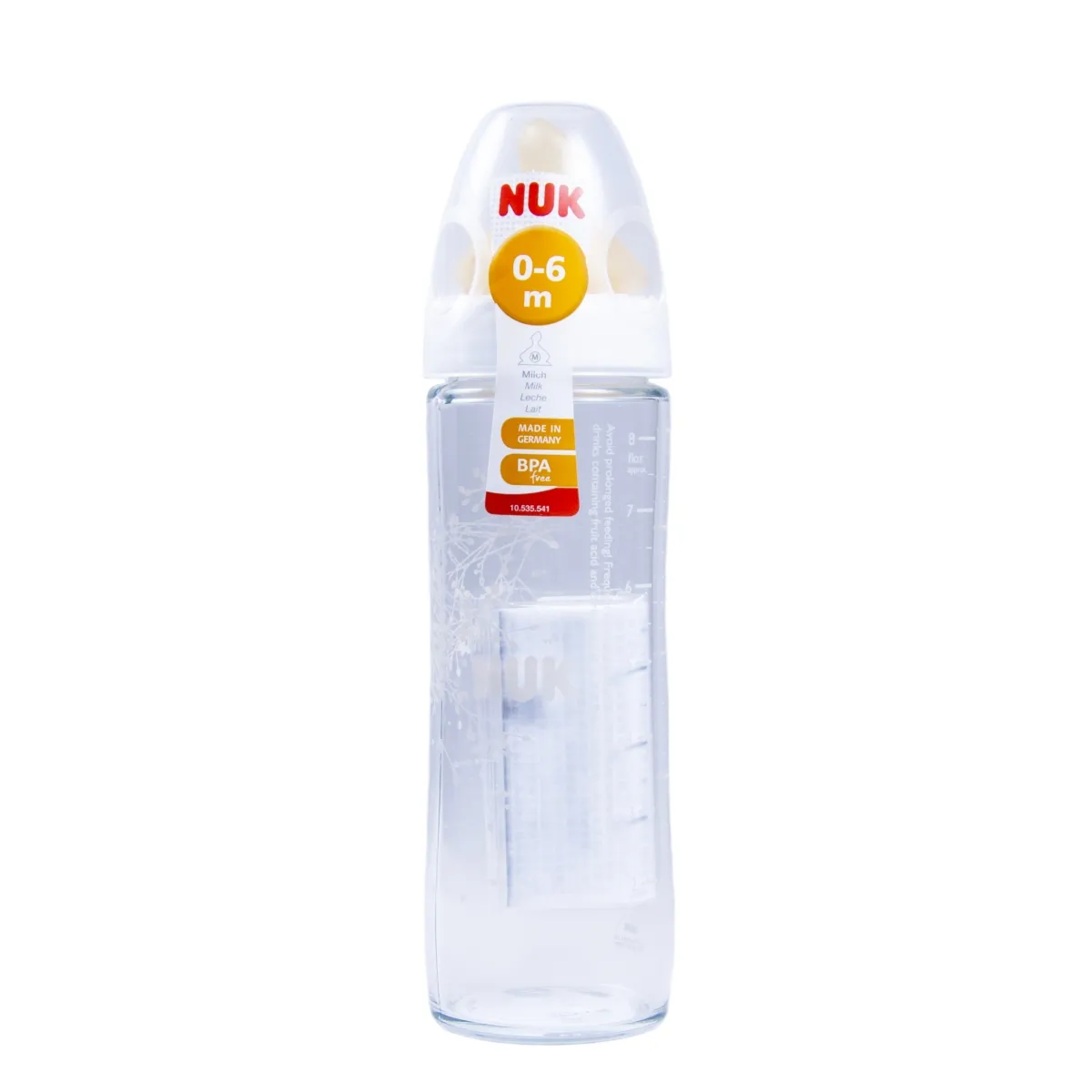 NUK FC+ LUTIPUDEL 1 CLASSIC KLAAS (LATEKS) 0-6 KUUD 240ML - Tootepilt