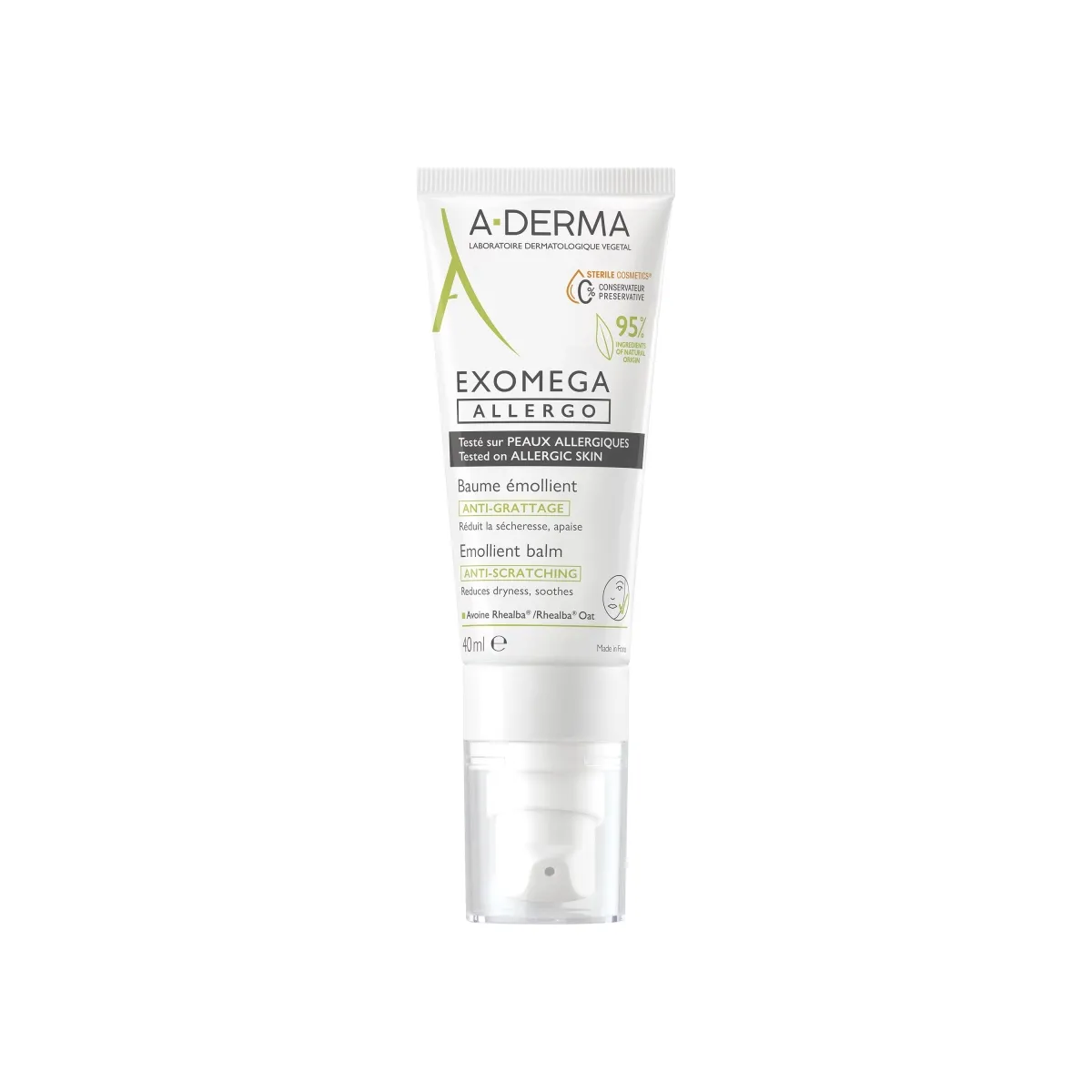 A-DERMA EXOMEGA ALLERGO PALSAM SÜGELUSVASTANE 40ML - Tootepilt 1