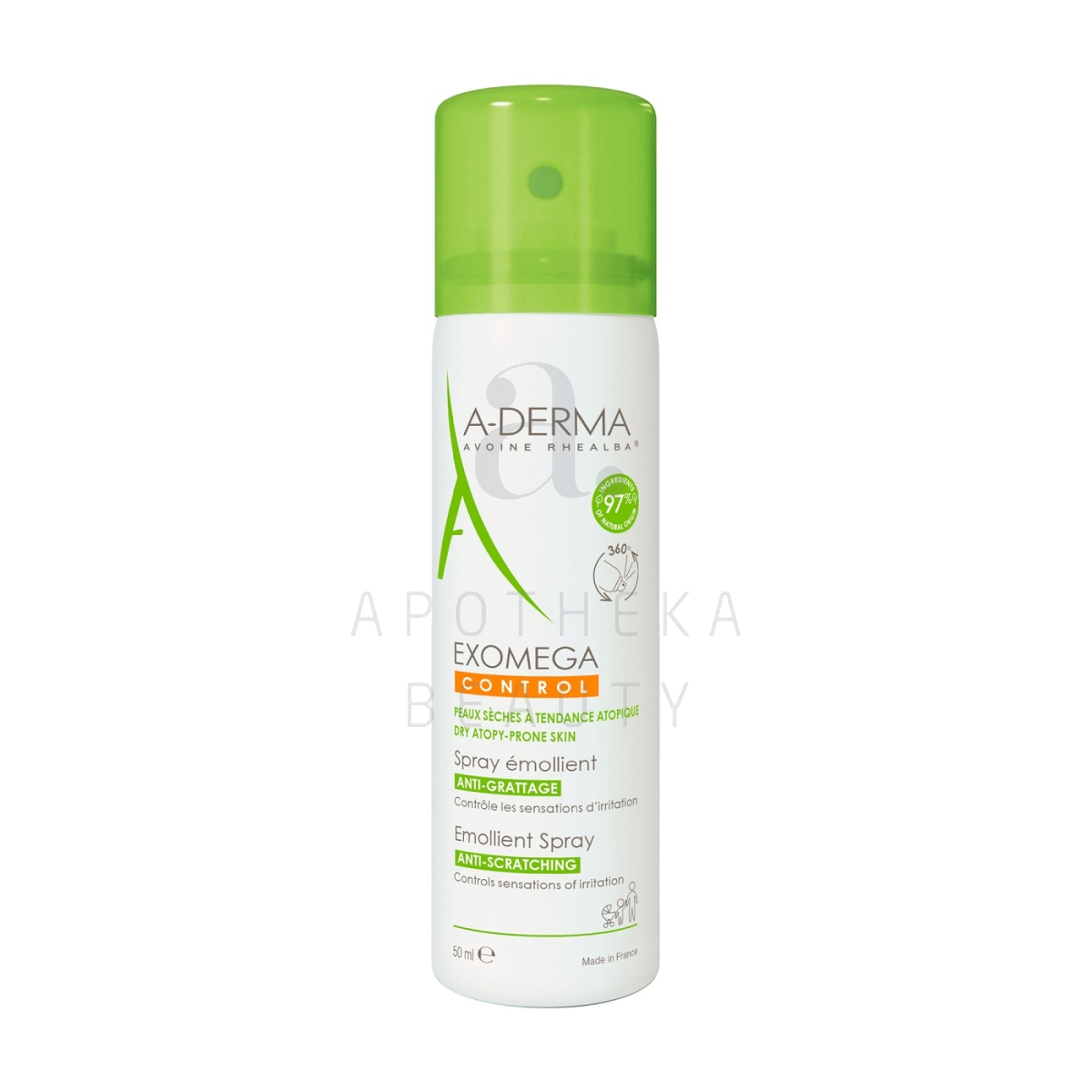 A-DERMA EXOMEGA CONTROL KEHASPREI ATOOPILISELE NAHALE 50ML - Tootepilt