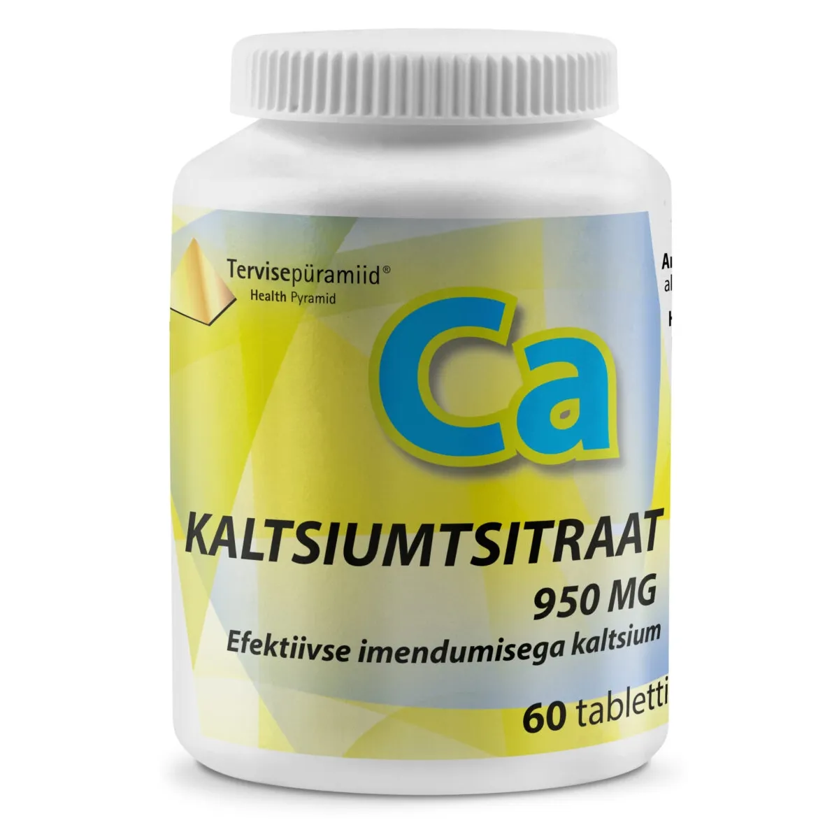 TERVISEPÜRAMIID KALTSIUMTSITRAAT TBL 950MG N60 - Tootepilt