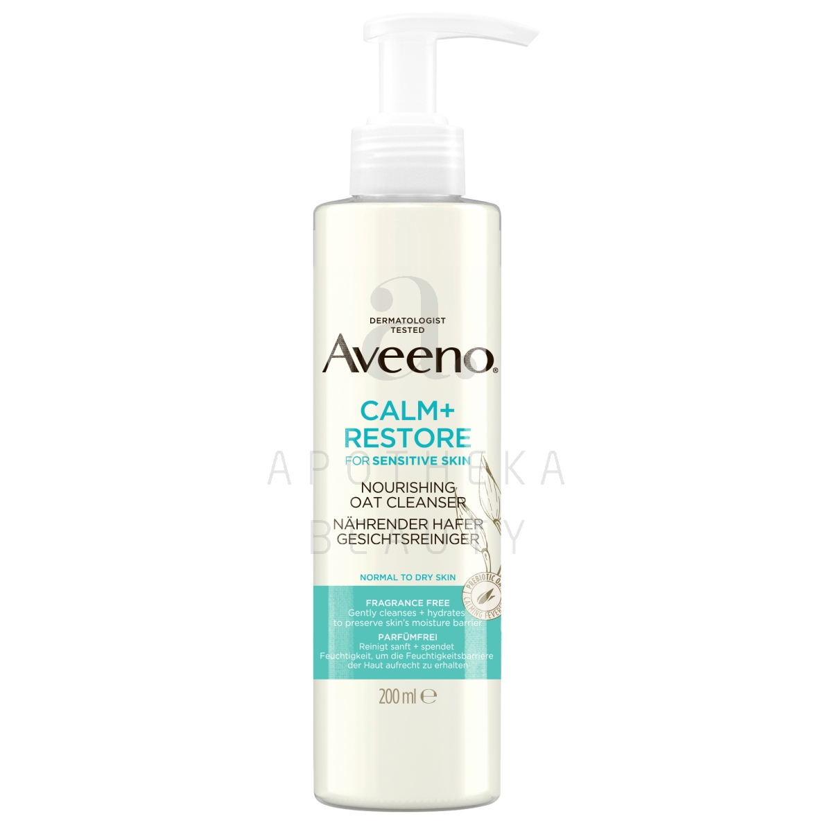 AVEENO CALM+RESTORE NÄOPUHASTUSGEEL 200ML - Tootepilt