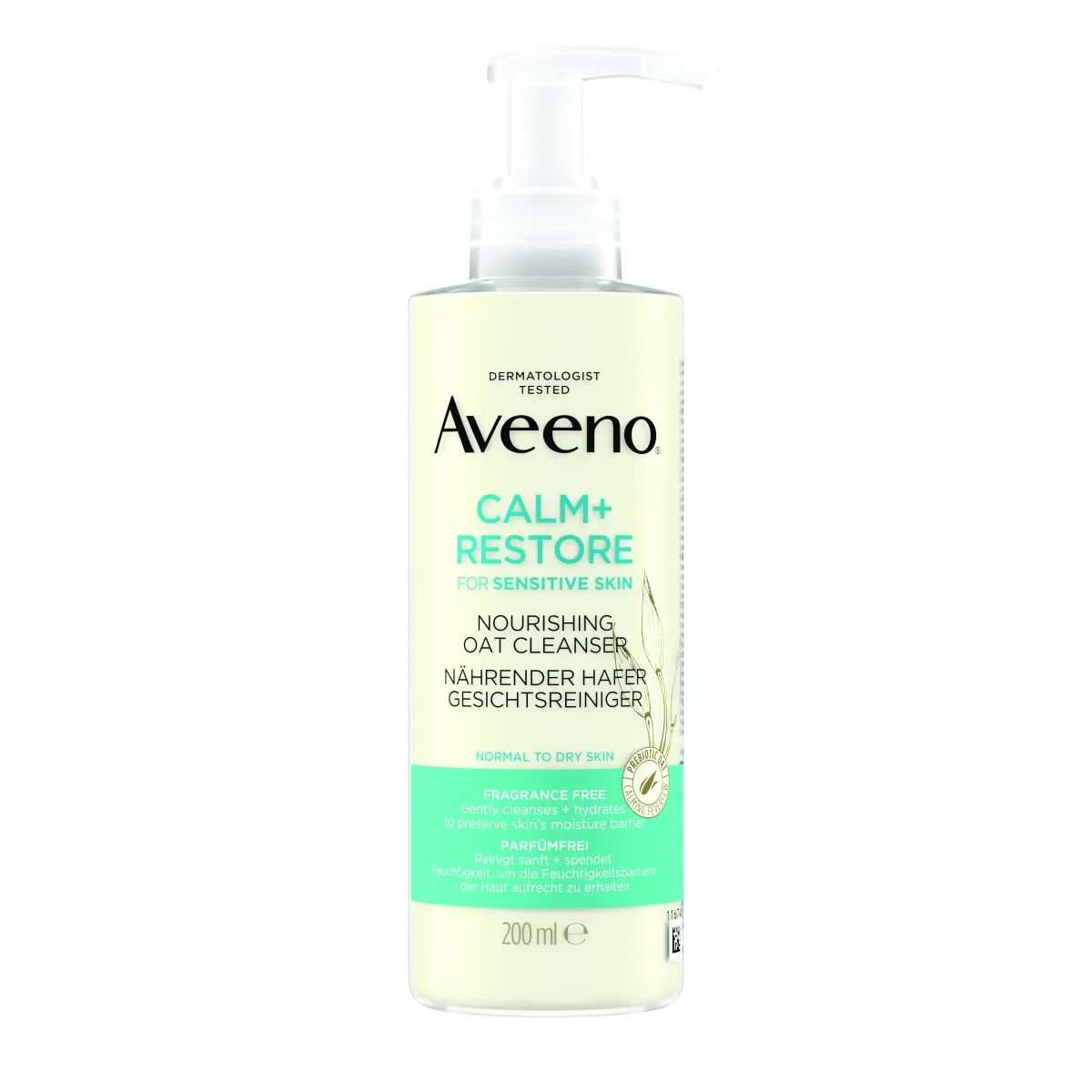 AVEENO CALM+RESTORE NÄOPUHASTUSGEEL 200ML - Tootepilt