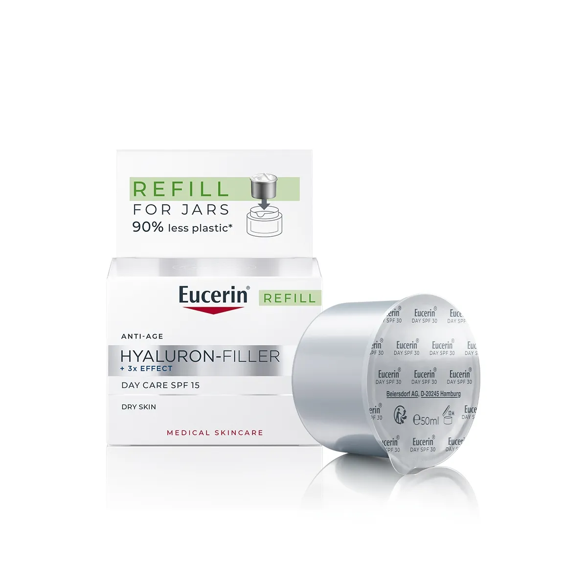 EUCERIN HYALURON-FILLER PÄEVAKREEM TÄITEPAKEND SPF15 50ML - Tootepilt