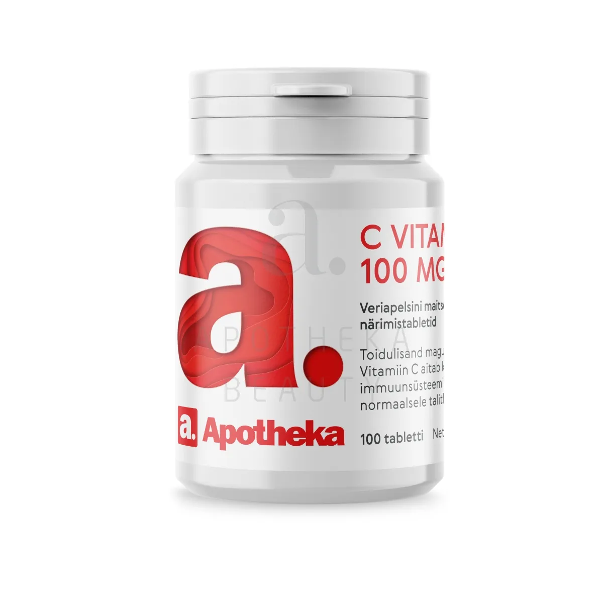 A. C VITAMIIN 100MG NÄRIMISTBL N100 VERIAPELSINIMAITSELINE - Tootepilt