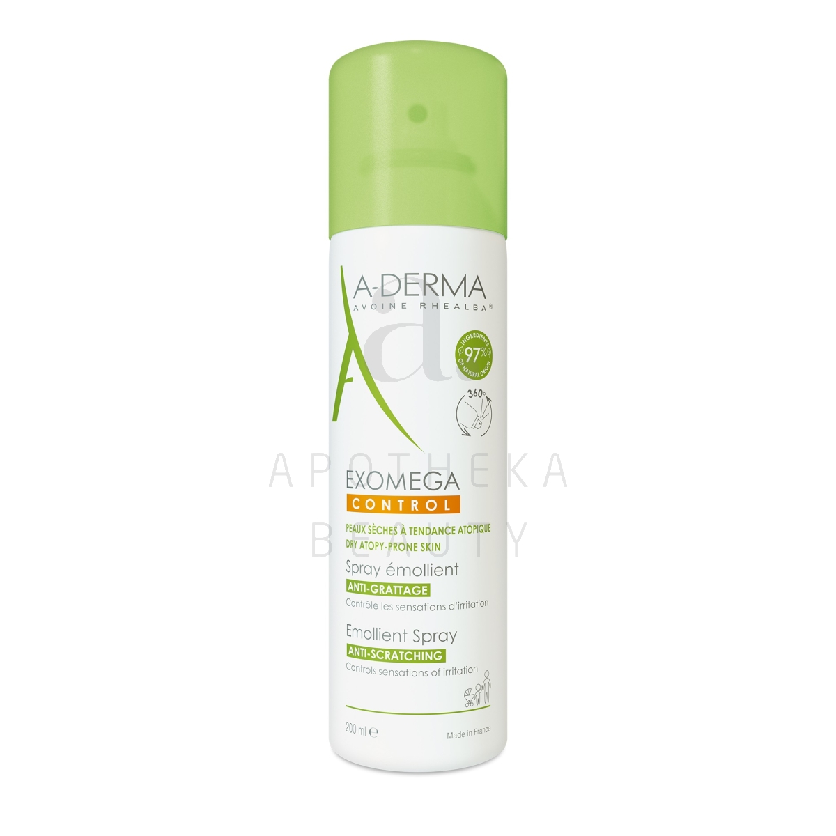 A-DERMA EXOMEGA CONTROL KEHASPREI ATOOPILISELE NAHALE 200ML - Tootepilt