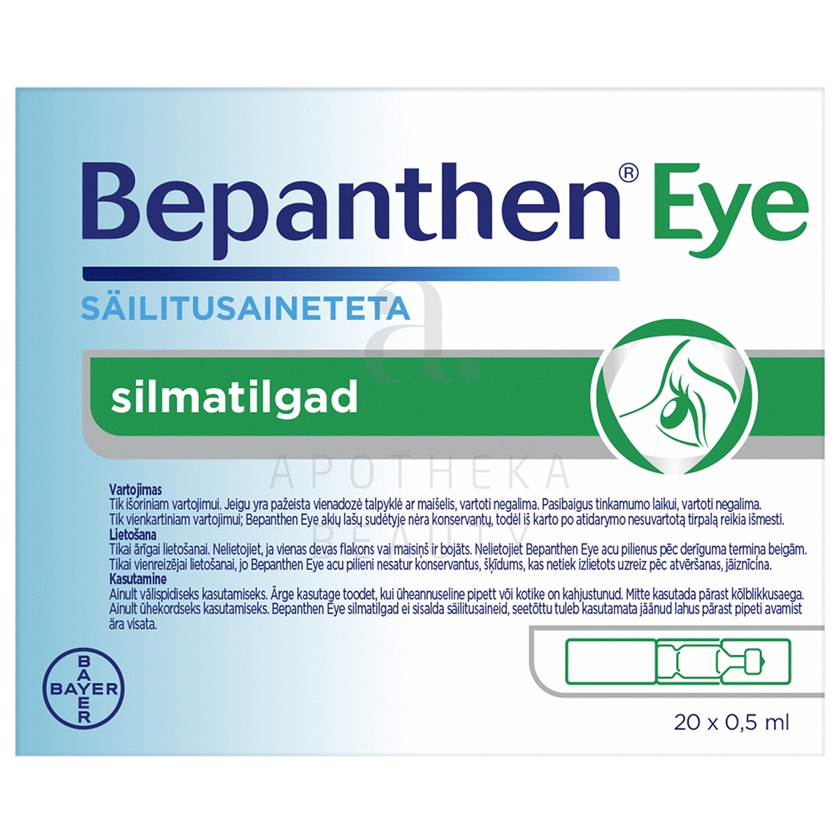 BEPANTHEN EYE SILMATILGAD 0,5ML N20 - Tootepilt