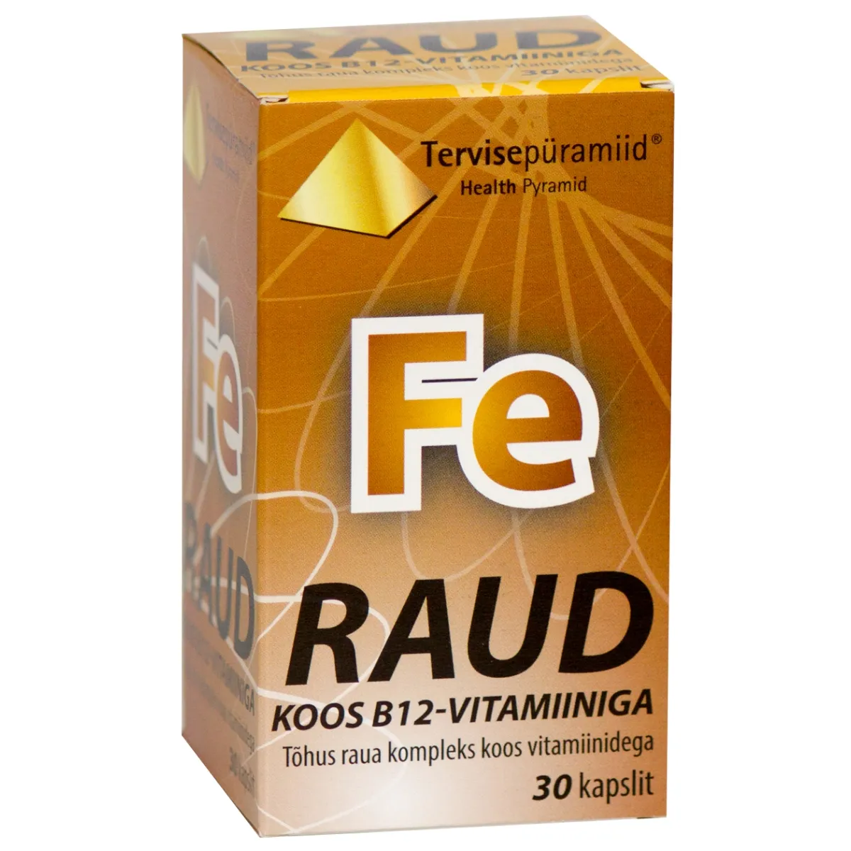 TERVISEPÜRAMIID RAUD KOOS B12 VITAMIINIGA KAPSLID N30 - Tootepilt