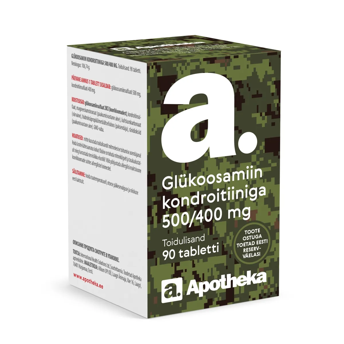 A. GLÜKOOSAMIIN KONDROITIINIGA 500/400MG TBL N90 - Tootepilt