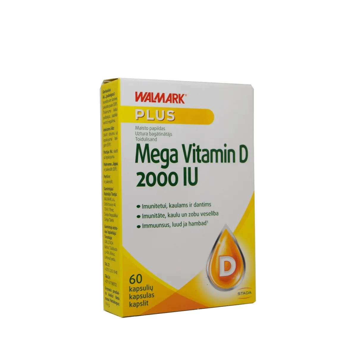 WALMARK MEGA VITAMIN D 2000IU KAPSLID N60 - Tootepilt