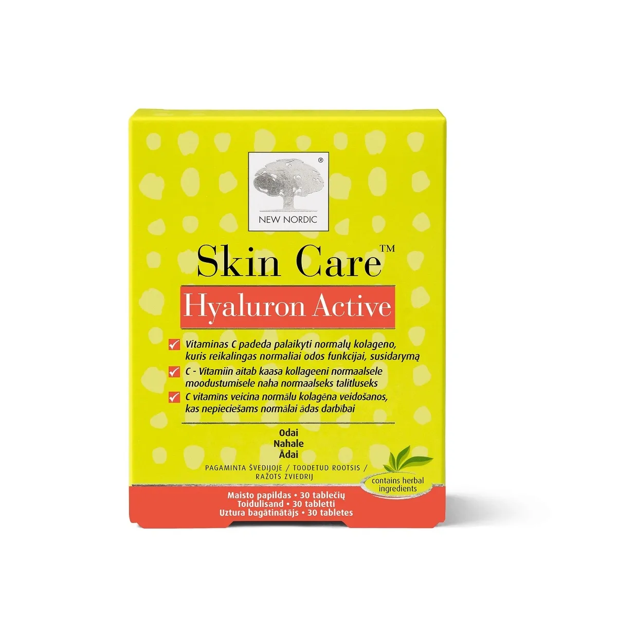 NEW NORDIC SKIN CARE HYALURON ACTIV TBL N30 - Tootepilt