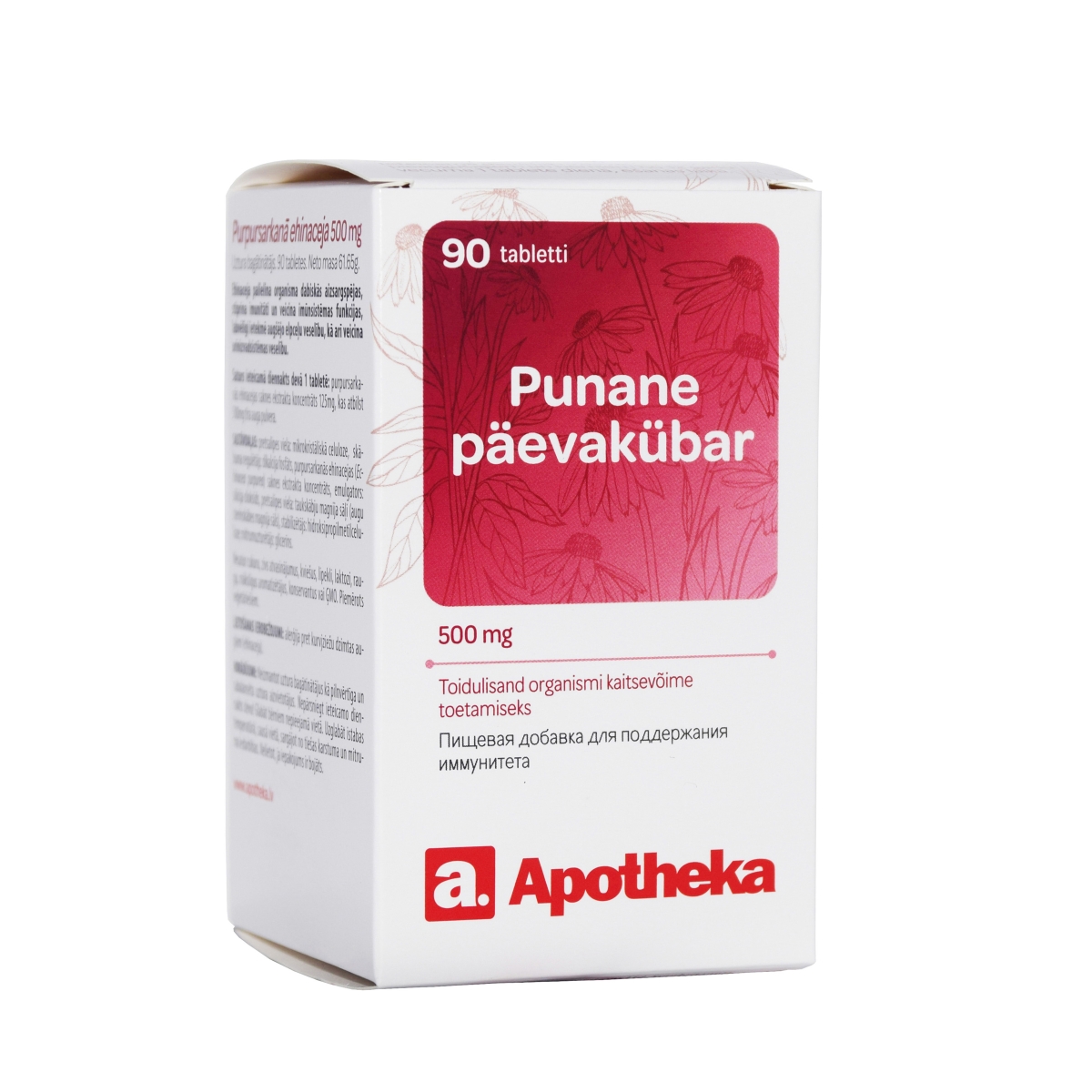 A. PUNANE PÄEVAKÜBAR TBL 500MG N90