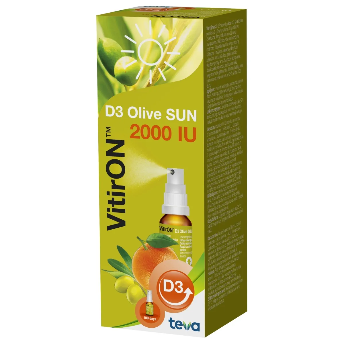 VITIRON D3 OLIVE SUN SPREI 2000IU 10ML - Tootepilt