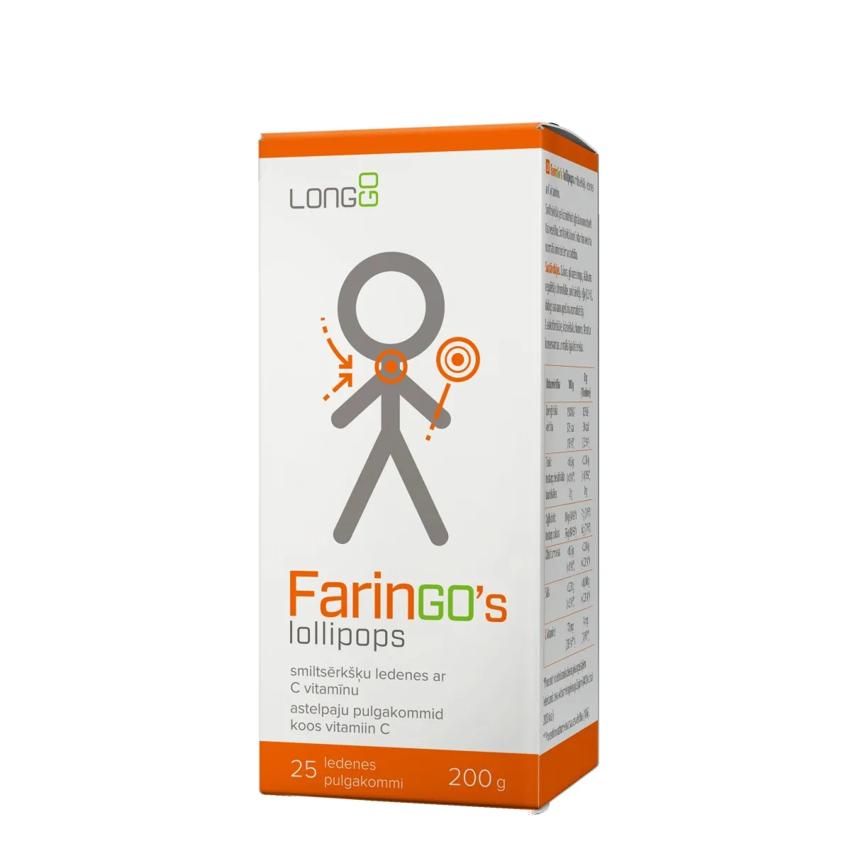 FARINGO'S LOLLIPOPS N25 ASTELPAJU PULGAKOMMID C-VITAMIINIGA - Tootepilt