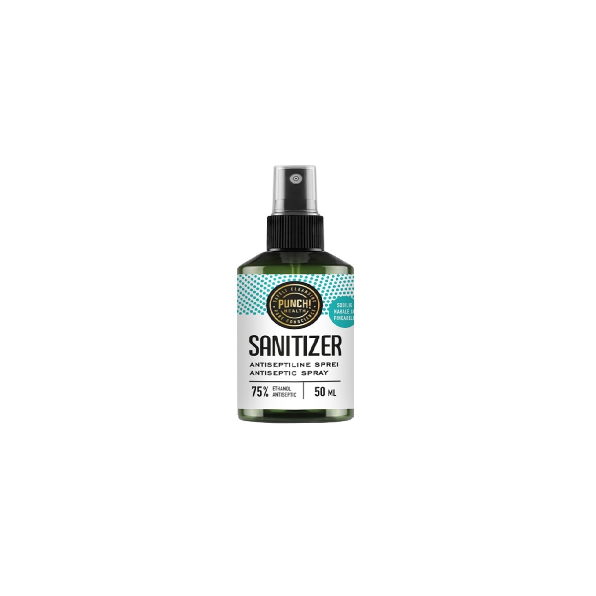 PUNCH SANITIZER KÄTE DESINFITSEERIMISVAHEND 50ML PIHUSTIGA - Tootepilt