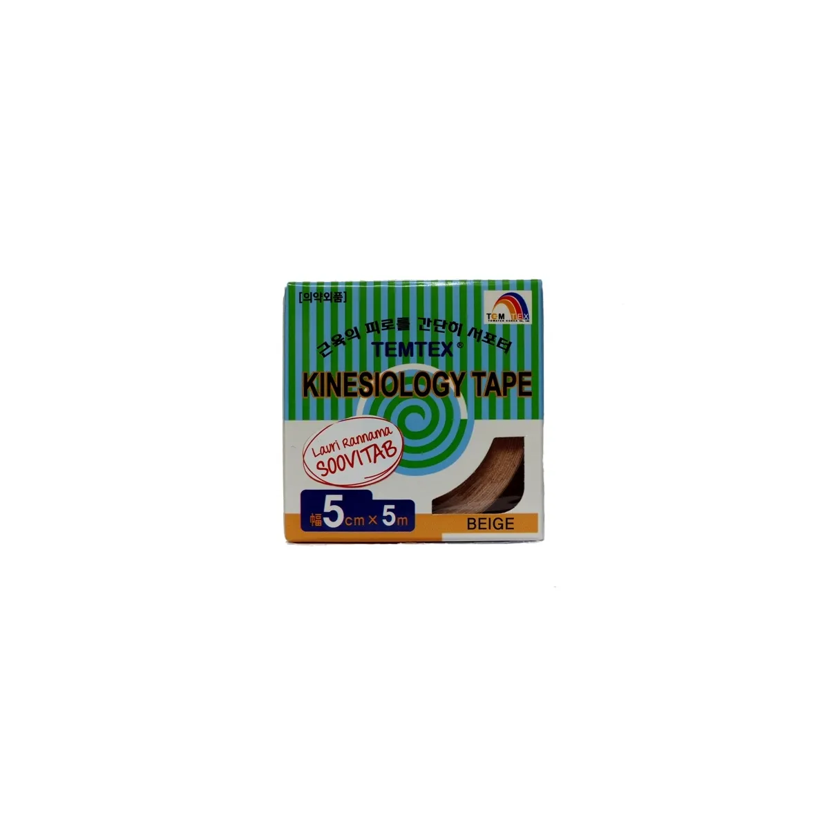 TEMTEX KINESIOLOOGILINE TEIP 5CMX5M BEEZH N1 - Tootepilt
