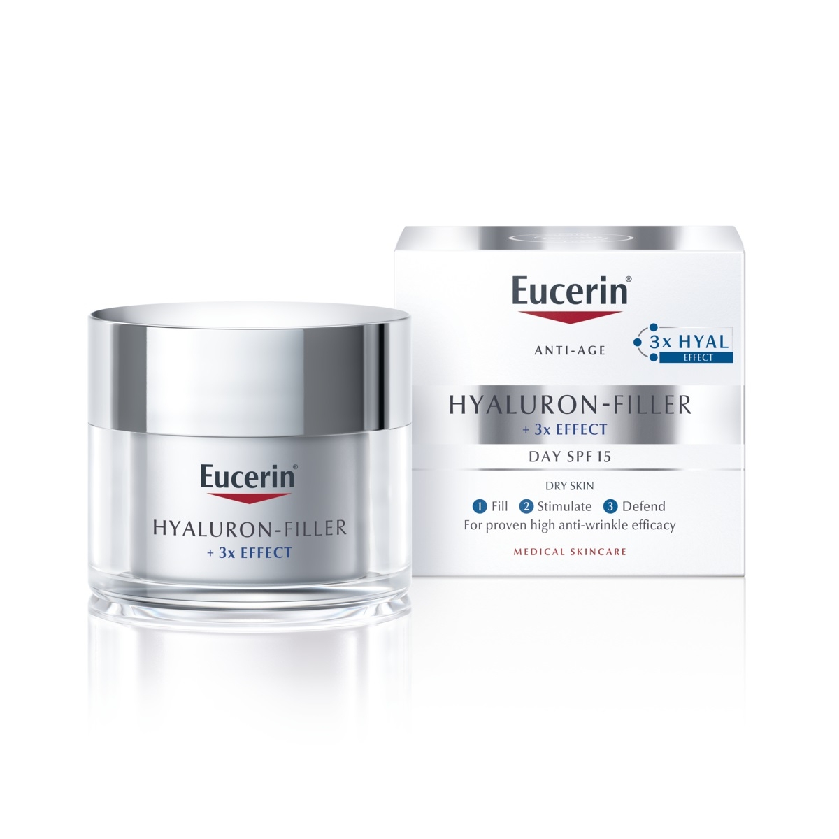 EUCERIN HYALURON-FILLER PÄEVAKREEM KUIVALE NAHALE SPF15 50ML - Tootepilt