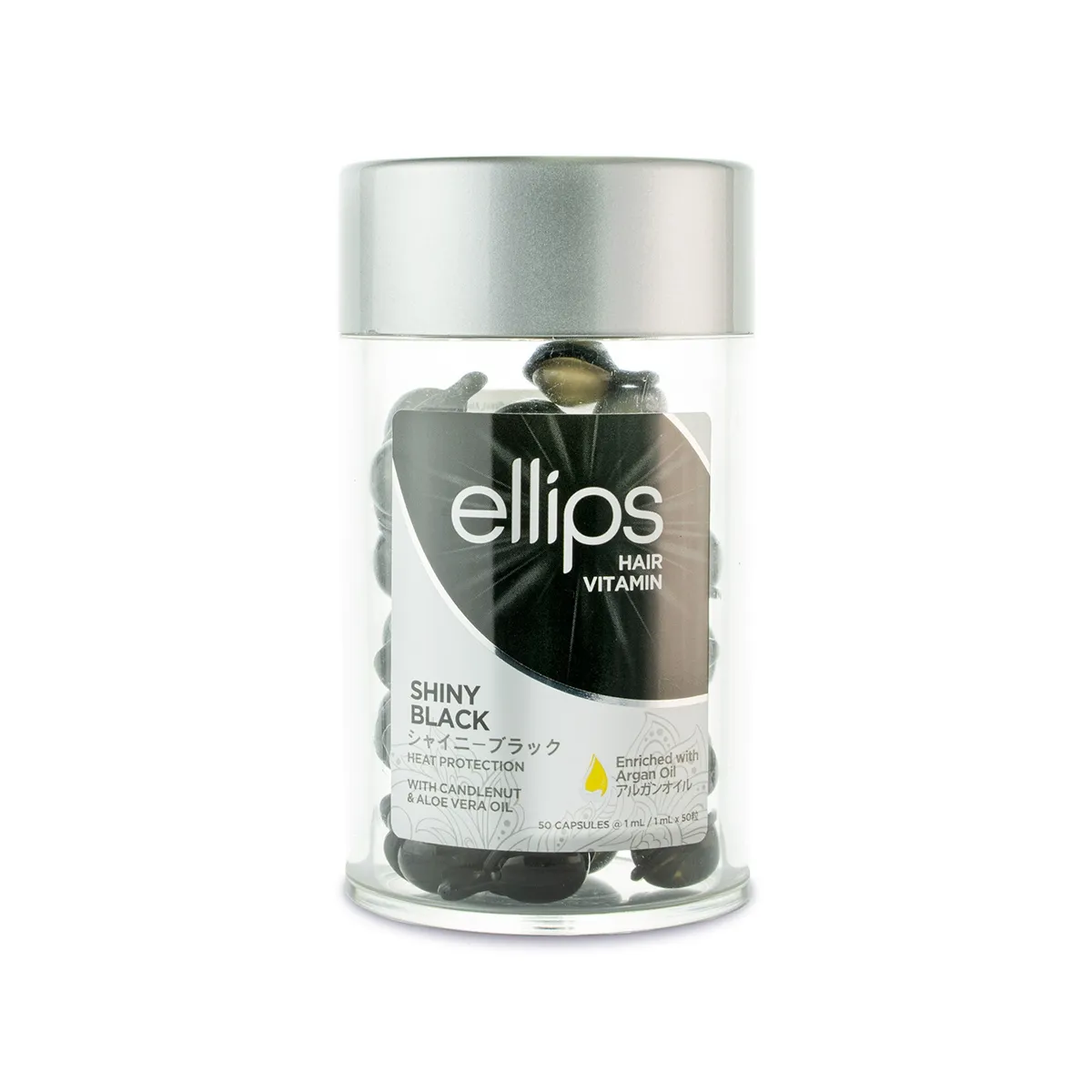 ELLIPS SHINY BLACK JUUKSEVITAMIINID PEALEMÄÄRITAVAD 1ML N50 - Tootepilt
