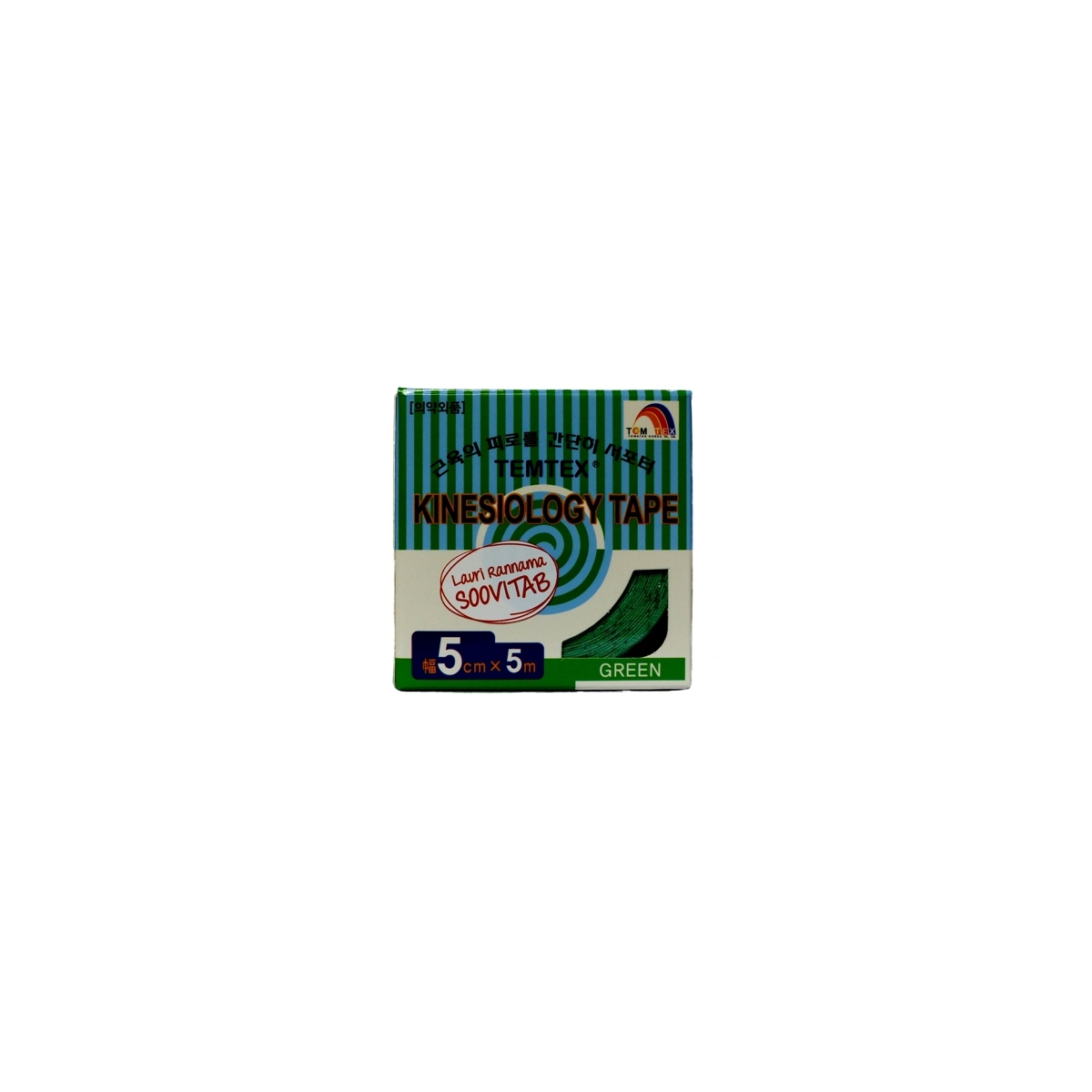 TEMTEX KINESIOLOOGILINE TEIP 5CMX5M ROHELINE N1 - Tootepilt