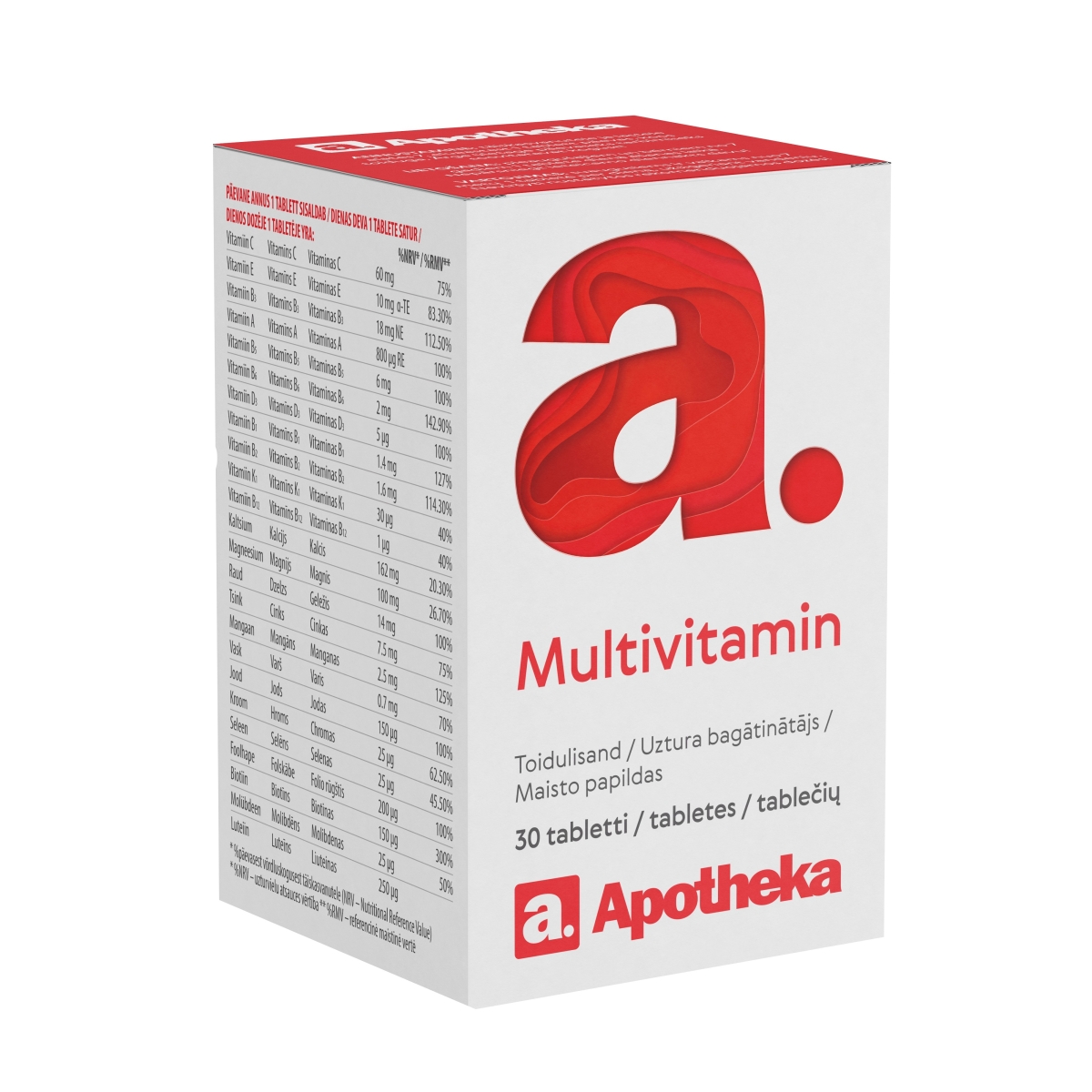 A. MULTIVITAMIN TBL N30 - Tootepilt