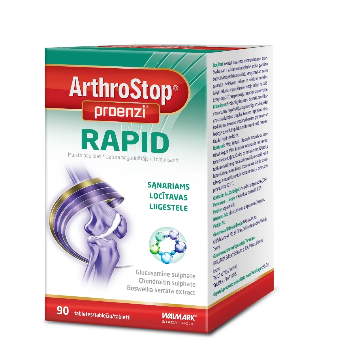 PROENZI ARTHROSTOP RAPID TBL N90 - Tootepilt