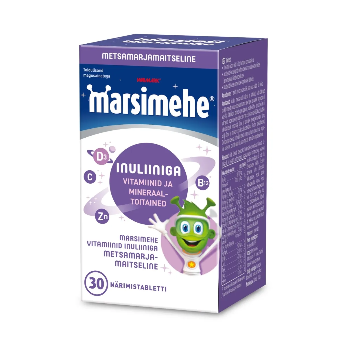 MARSIMEHE VITAMIINID INULIINIGA TBL N30 (METSAMARJA) - Tootepilt