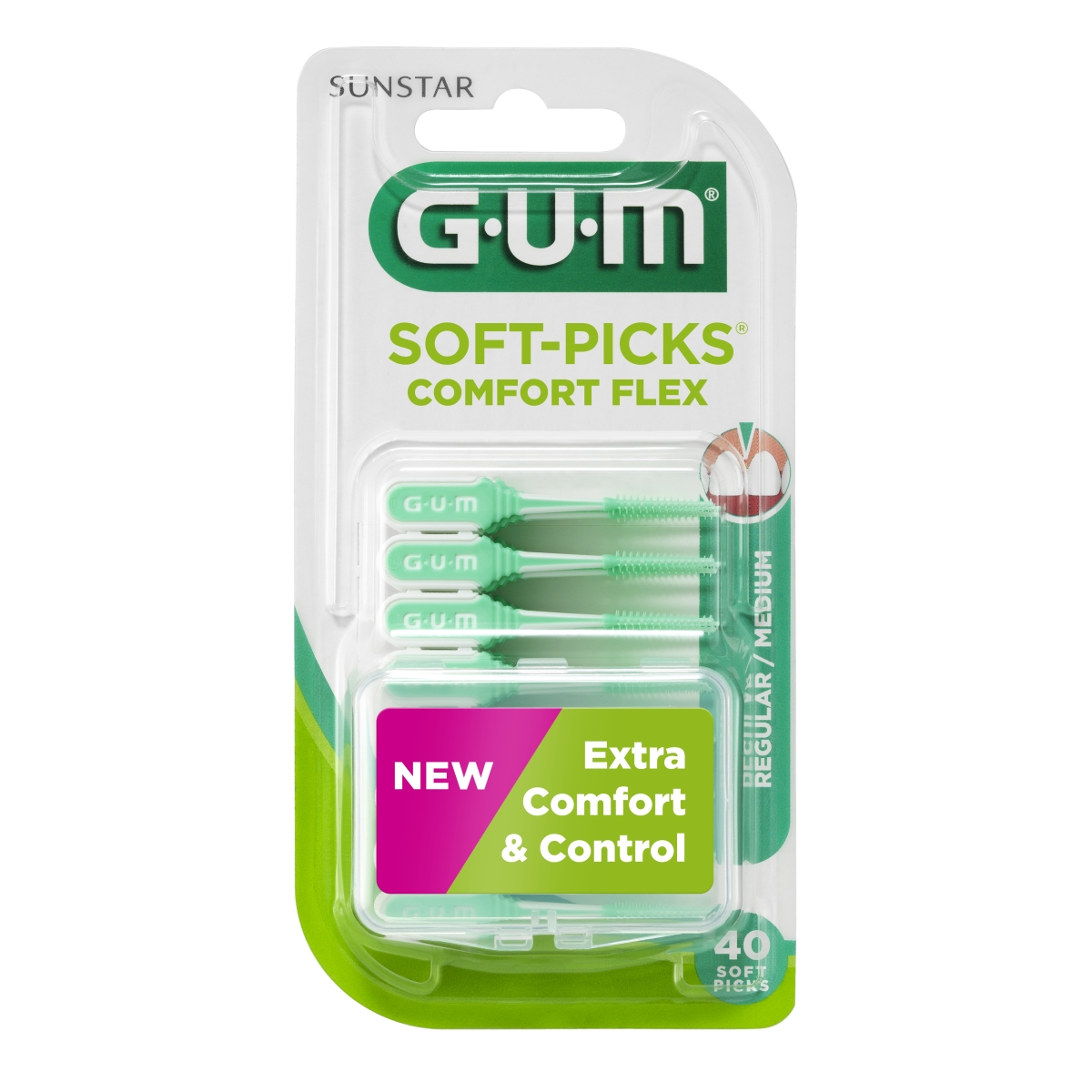 GUM HAMBAVAHEHARI SOFT-PICKS COMFORT FLEX REGULAR N40 - Tootepilt