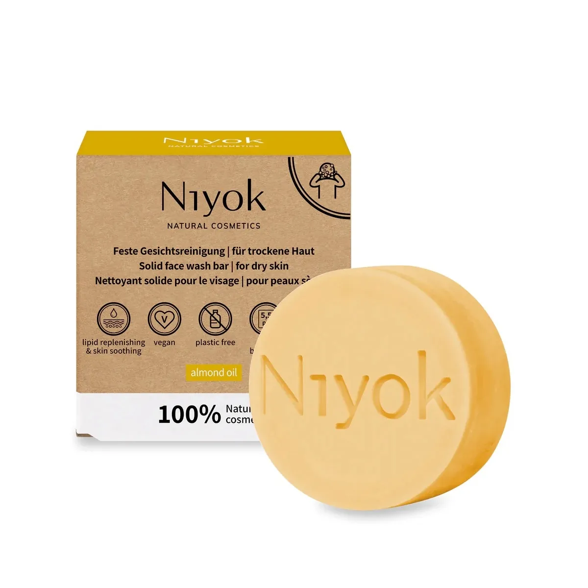 NIYOK TAHKE NÄOPUHASTUSVAHEND KUIVALE NAHALE 80G - Tootepilt