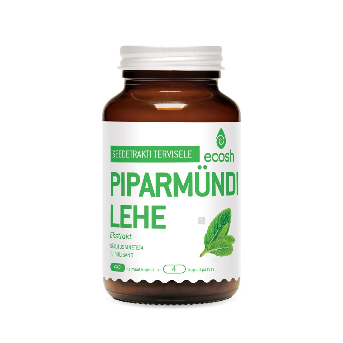 ECOSH PIPARMÜNDI LEHE EKSTRAKT KAPSLID N40 - Tootepilt