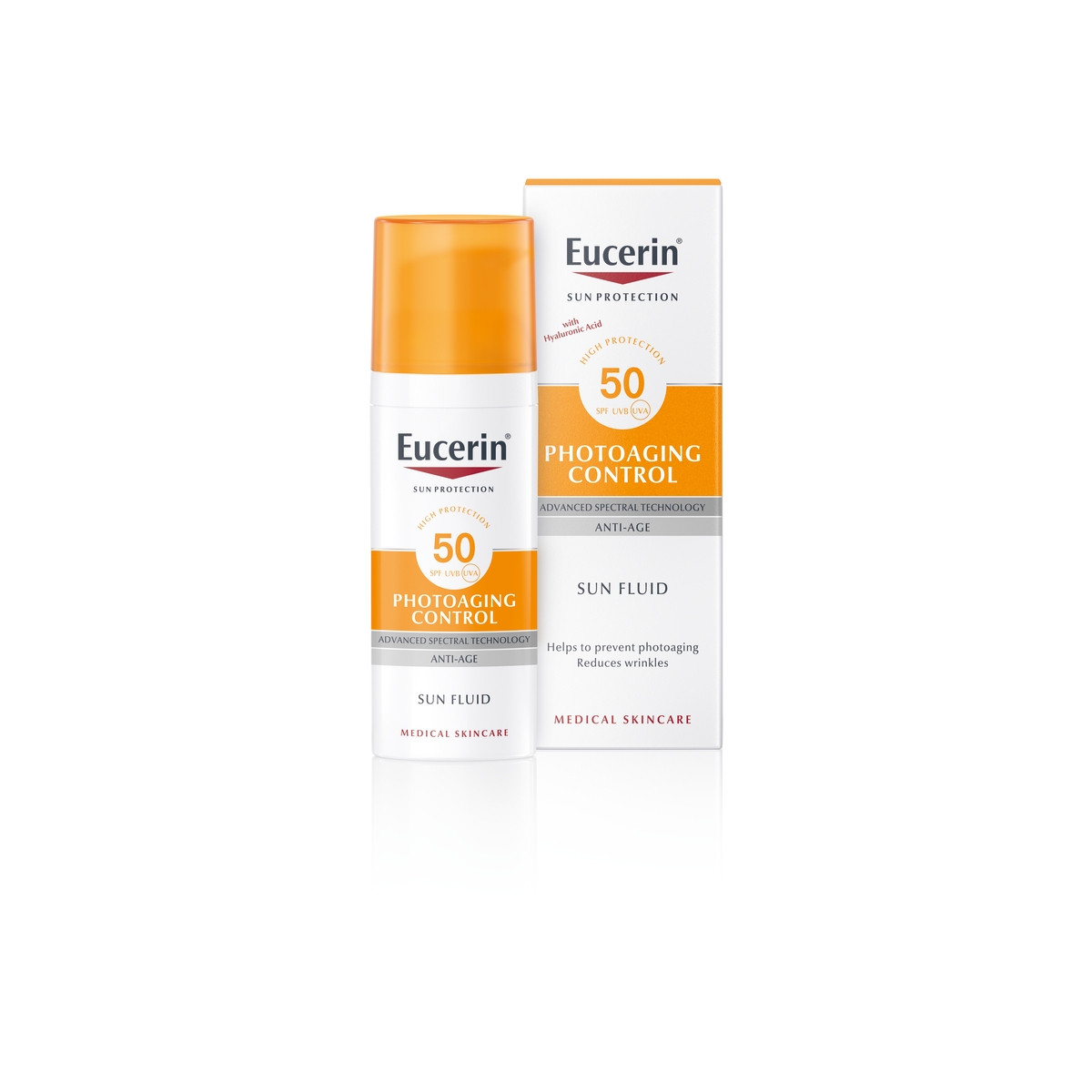 EUCERIN SUN VANANEMIST ENNETAV PÄIKESEKAITSEEMULSIOON NÄOLE SPF50 50ML - Tootepilt