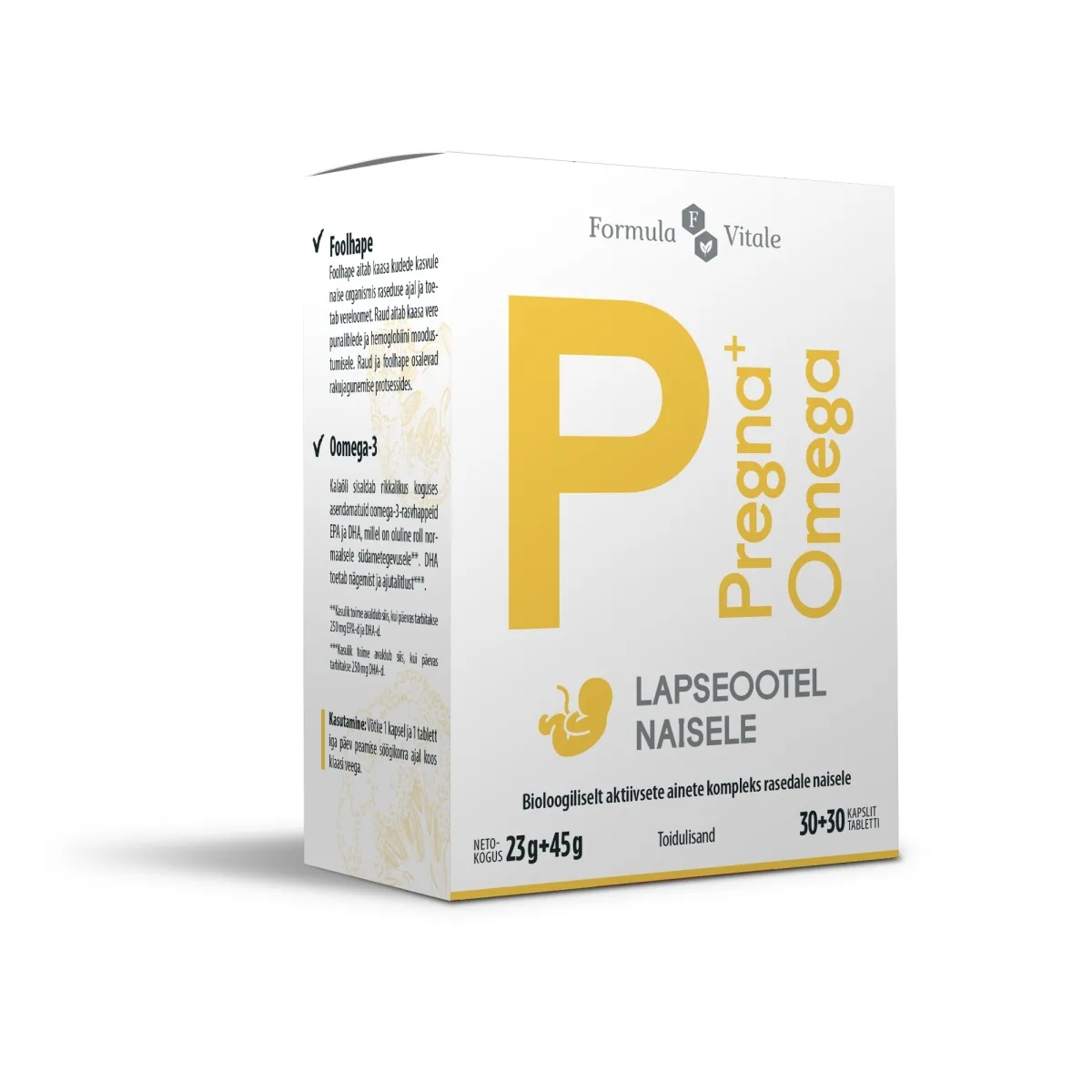 FORMULA VITALE PREGNA+ OMEGA TBL N30 + KAPSLID N30 - Tootepilt