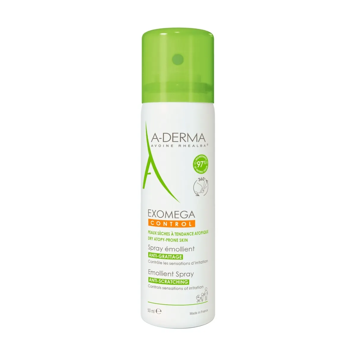 A-DERMA EXOMEGA CONTROL KEHASPREI ATOOPILISELE NAHALE 50ML - Tootepilt