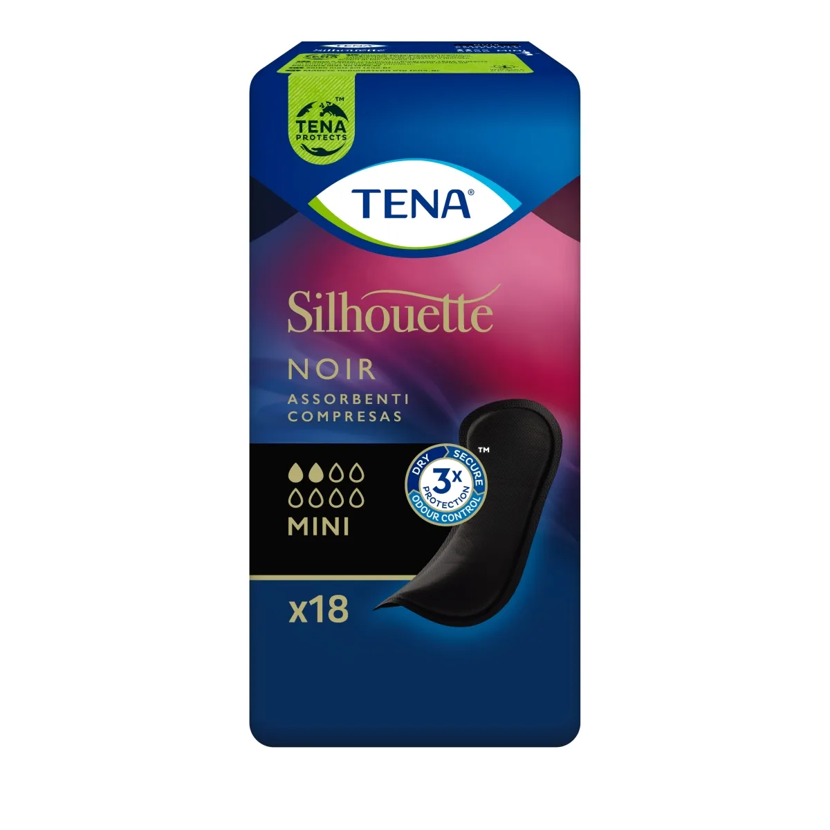 TENA SILHOUETTE NOIR MINI PESUKAITSE N18 - Tootepilt