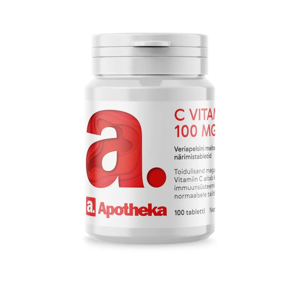 A. C VITAMIIN 100MG NÄRIMISTBL N100 VERIAPELSINIMAITSELINE - Tootepilt