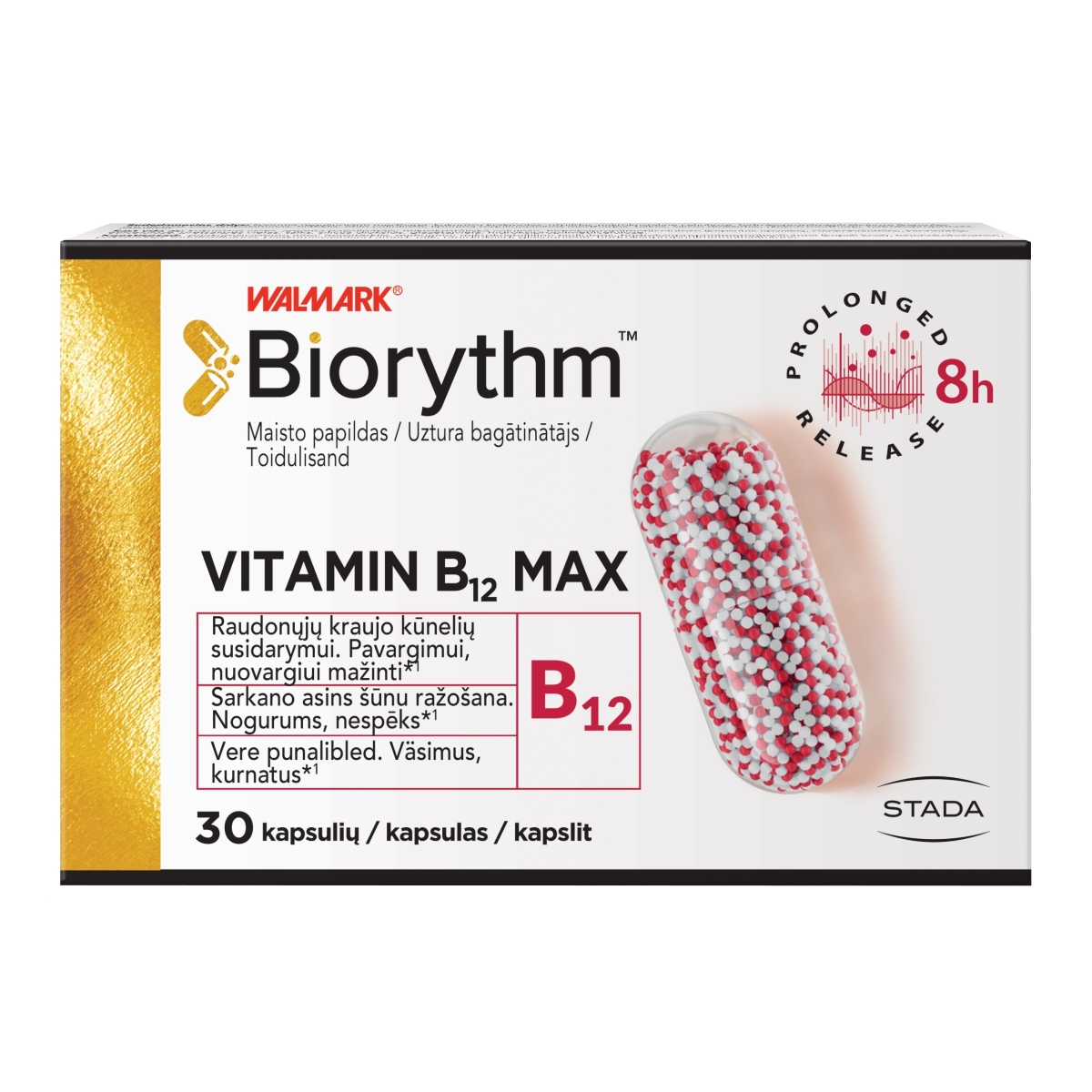 WALMARK BIORYTHM VITAMIIN B12 MAX KAPSLID N30 - Tootepilt