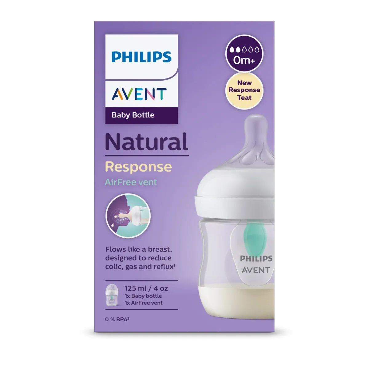 AVENT TOITMISPUDEL NATURAL AIRFREE 125ML 0+ - Tootepilt